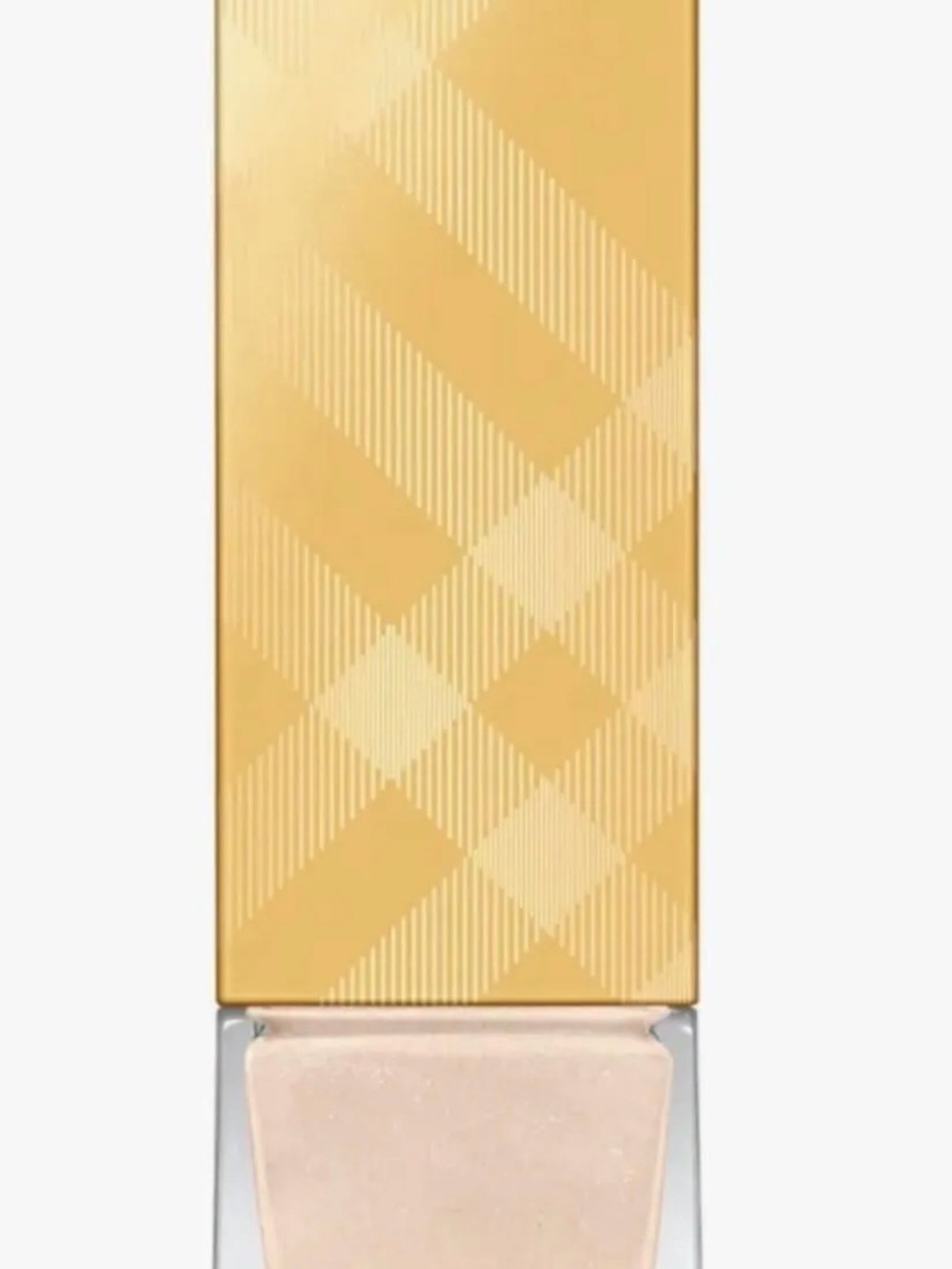 Burberry Gold Plaid Compact with Pale Beige Interior